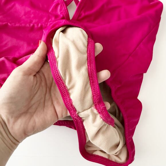 [Frederick's of Hollywood] Fuchsia Pink Sunset One-Piece Swimsuit NWT Sz Large L - Picture 6 of 9